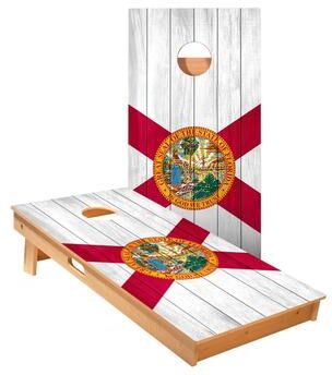 Skip's Garage Florida Flag Cornhole Boards
