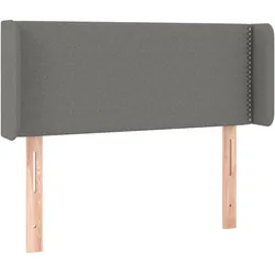 Décoshop26 - Kopfteil Schlafzimmeraccessoire LED-Beleuchtung 83 x 16 x 78/88 cm dunkelgrauer Stoff TDL0201015