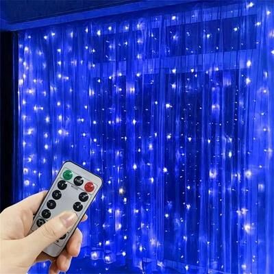 Uplift Picks Dreamy USB Curtain Lights With Remote For Effortless Room Ambiance Transformation blue 6x3m 600leds