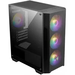 MSI Mag Forge M100A (mATX, Mini-ITX), PC Gehäuse, Schwarz, Transparent, Mehrfarbig