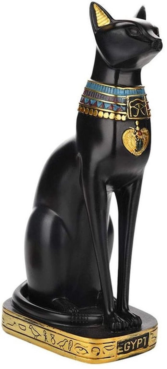 Handbeschilderd Egyptisch Bastet Kat Standbeeld van Hars voor Binnendecoratie