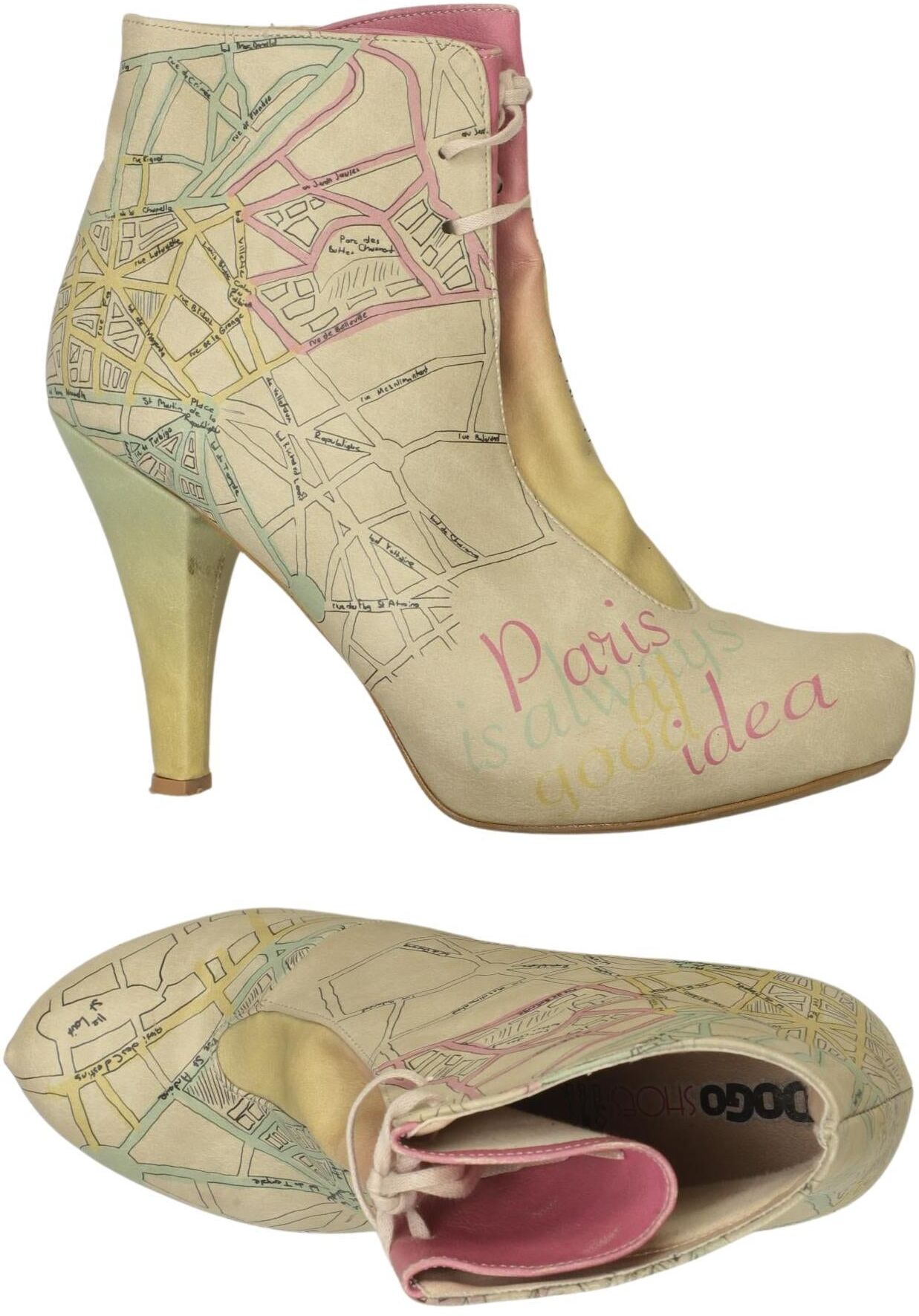 Dogo Damen Stiefelette, Mehrfarbig, Gr. EU 39, Kunstleder - Second Hand