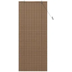 vidaXL Fensterjalousie mit Vorhängen Braun 80 x 220 cm Bambus