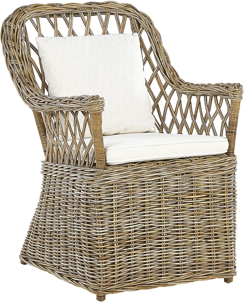 Beliani Fauteuil en rotin marron h90 Marron 75x90x61cm