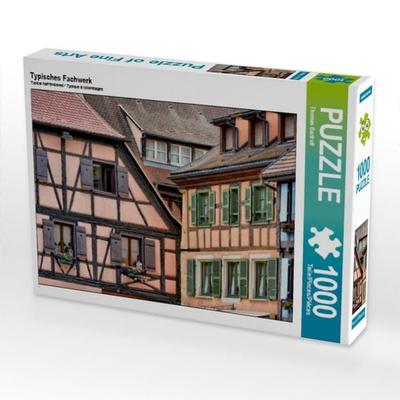 CALVENDO Puzzle Typisches Fachwerk | 1000 Teile Lege-Größe 64x48cm Foto-Puzzle für glückliche Stunden