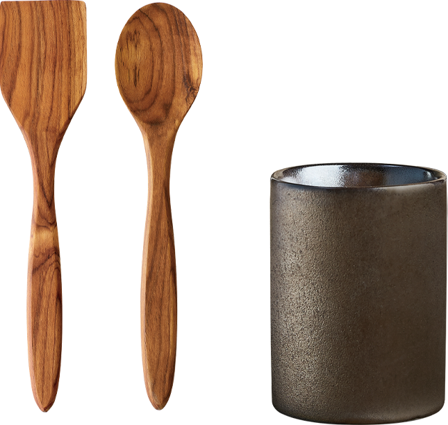 Aida Raw Opbevaringskrukke Med Palet Og Grydeske - Metallic Brown