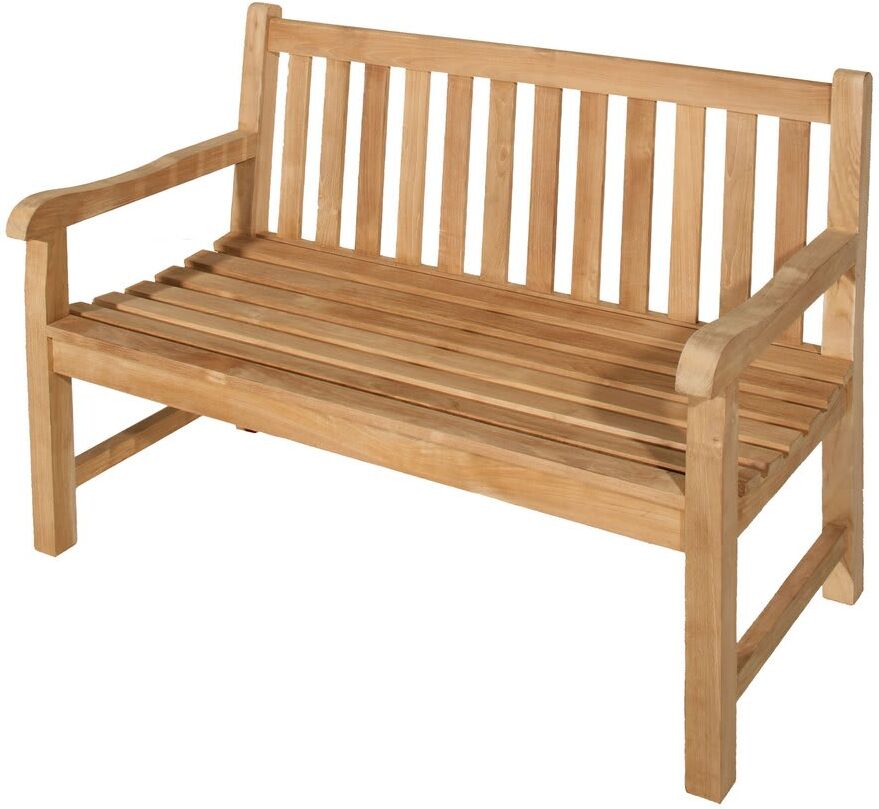 MACABANE Banc de jardin en bois teck Marron 120x90x62cm