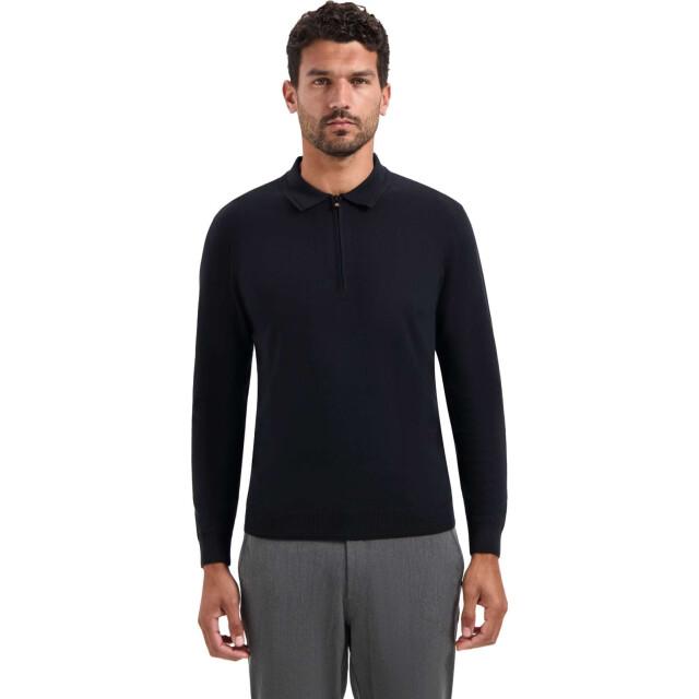 No Excess Pullover polo zip black