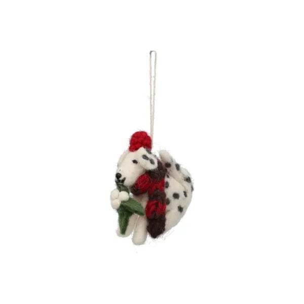 Dille & Kamille Kersthanger Dalmatiër met kersttak van vilt
