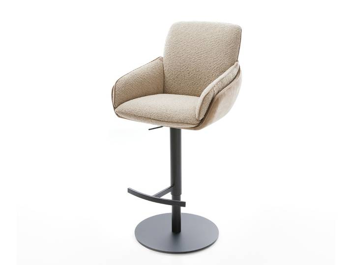 Barstuhl Luan-Flex Materialmix Schlamm Drehfuß höhenverstellbar Metall drehbar, Barstühle