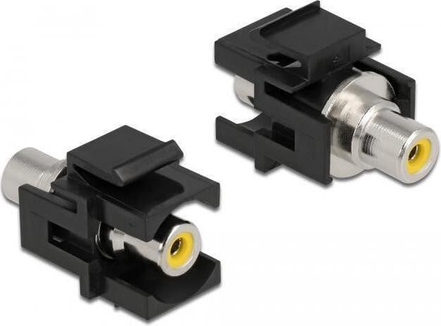 Delock Keystone-connector RCA-stekker vrouwelijk geel/zwart plat