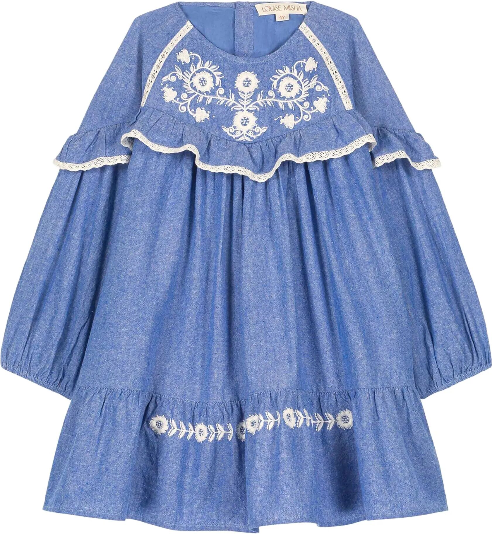 Louise Misha Robe Orana Coton Bio Bleu jean 2 ans