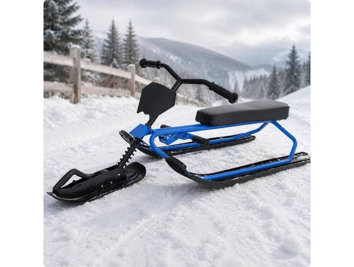 Traîneau à frein double, traîneau directionnel, traîneau à neige, scooter, construction résistante aux intempéries, équipement d'hiver, capacité de 220 lb