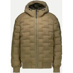 Pufferjacke mit Kapuze Beige M