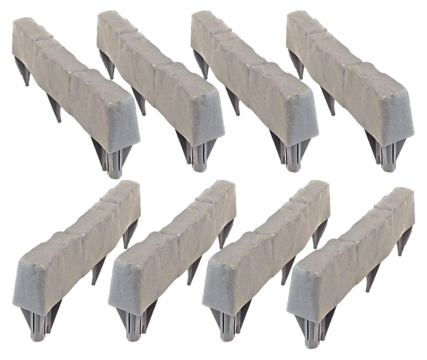 Set van 8 decoratieve tuinrandstenen voor bloembedden