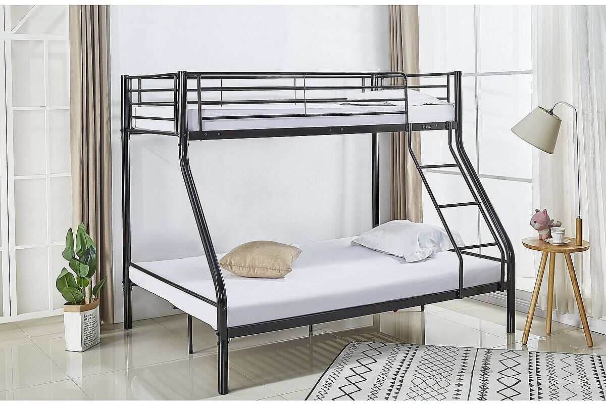 Habitat et jardin Litera metálica "Leo" incl. somier - 90/140 x 190 cm - Negro