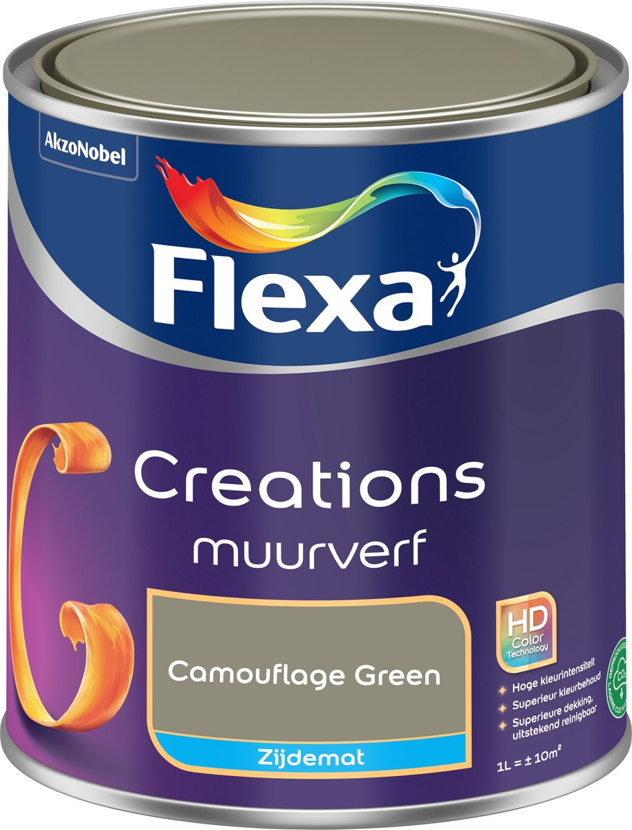 Flexa Creations Muurverf Zijdemat - Camouflage Green - 1 l