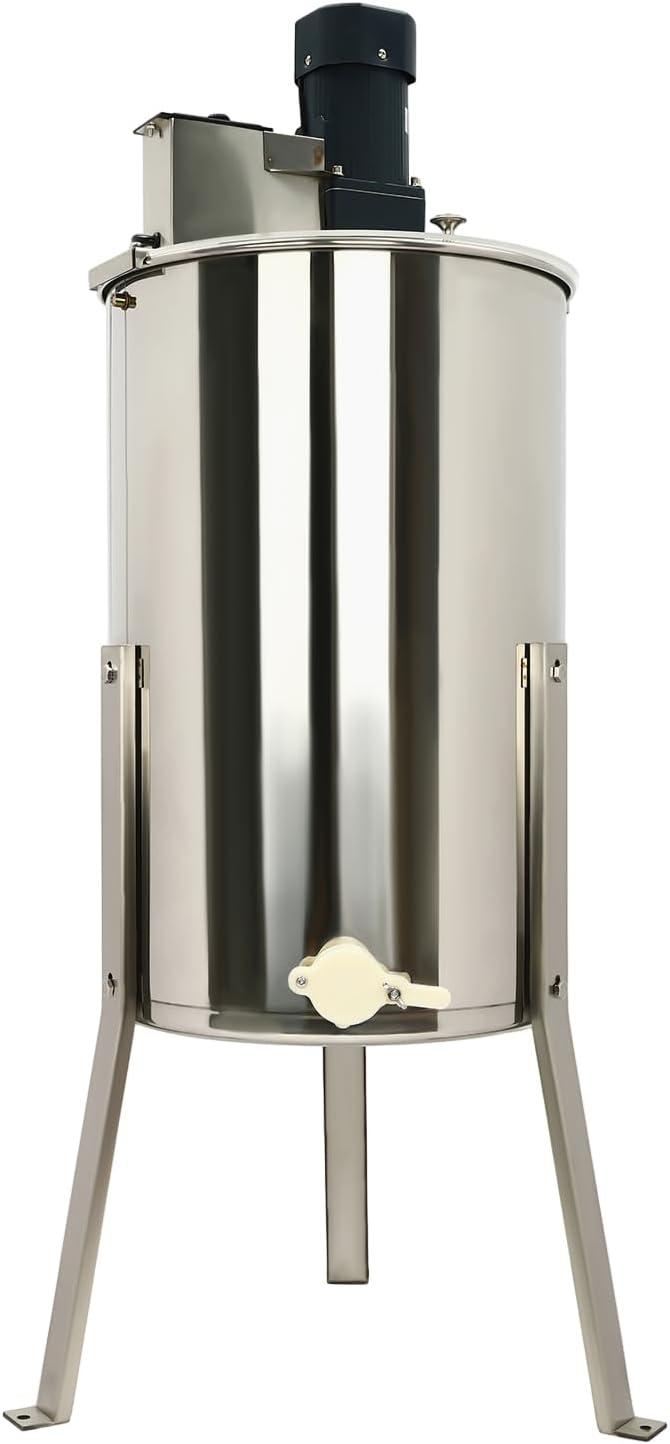 Elektrisch Honigschleuder 140W 370 RPM Tangentialschleuder 2/4 Rähmchen Imker Zubehör mit Klarer Deckel Edelstahl Elektrisch Diagonalschleuder Honigextractor für 4 Rähmchen