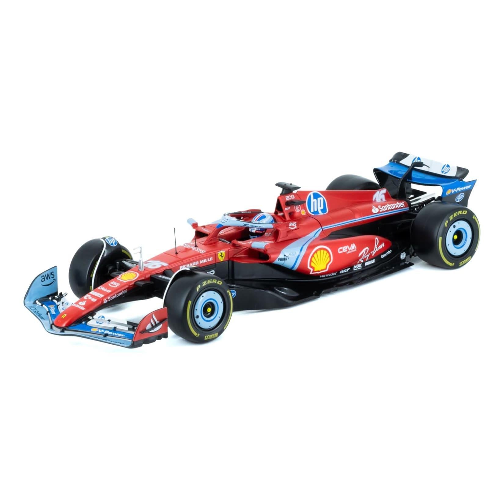 Bburago 18-16815L-1 - Modellauto - Ferrari SF-24 Miami Leclerc #16 (Maßstab 1:18) Sammler Motorsport