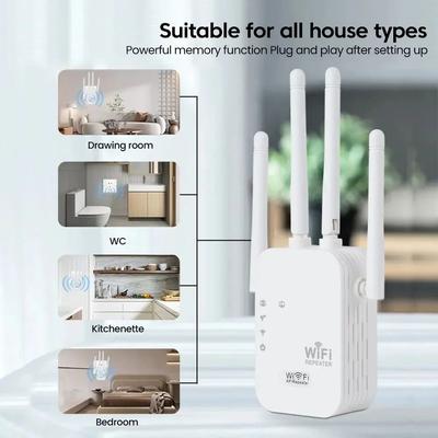 Inspired Living Long Range WiFi Extender 300Mbps Wireless Signal Repeater & Home WiFi Booster Long Range WiFi Extender 300Mbps Wireless Signal Repeater & Home WiFi Booster