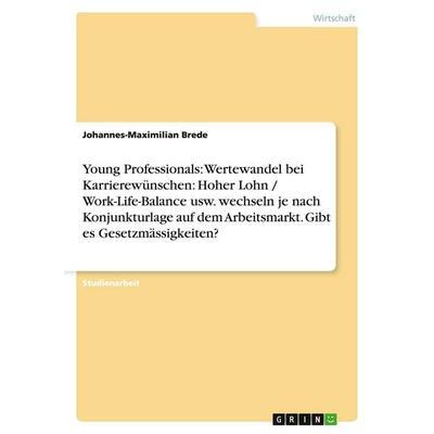 Young Professionals: Wertewandel bei Karrierewünschen: Hoher Lohn / Work-Life-Balance usw. wechseln je nach Konjunkturlage auf dem Arbeitsmarkt. Gibt