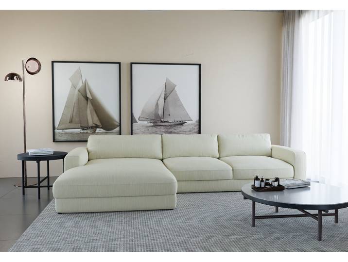 Ecksofa HOME AFFAIRE Bloomfield, bequem und elegant, Breite 303cm, L-Form , beige (cannoli cream), B:303cm H:84cm T:176cm, 88% Polyester 12% Nylon, Sofas, Ecksofa, mit Bettfunktion und Bettkasten, Unser Dauertiefpreis