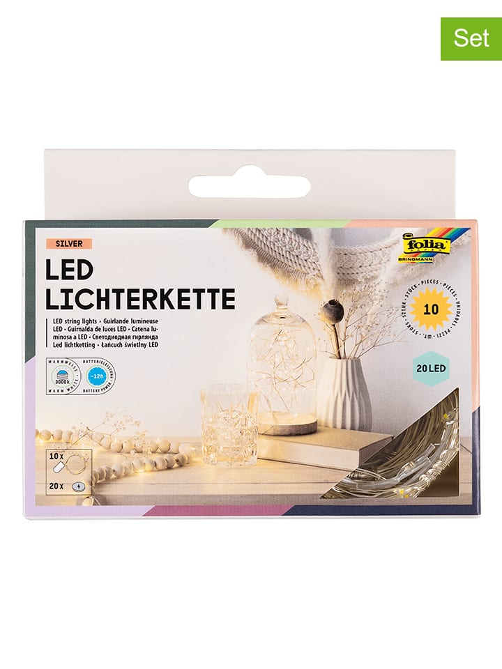 folia PAPER 10er-Set: LED-Lichterketten in Weiß - onesize