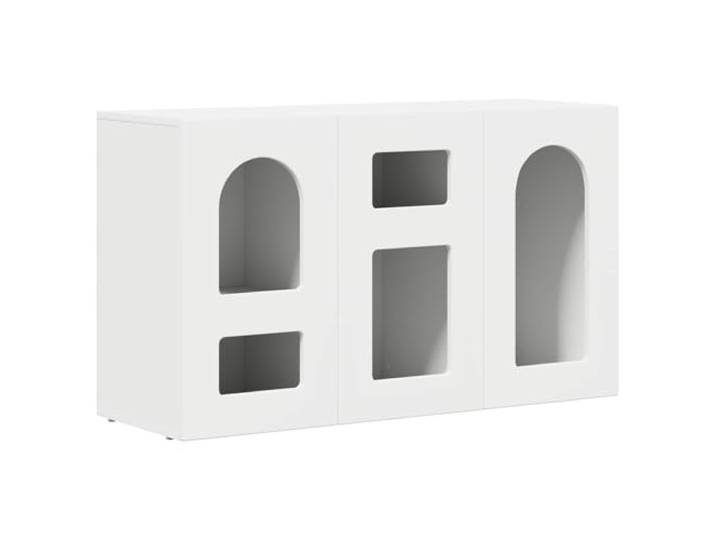 Sideboard ELST Weiß 100 x 35 x 59 cm Holzwerkstoff Stabile Regalböden, EASY-CLEAN Oberfläche, für Ess- und Wohnzimmer, Innenbereich