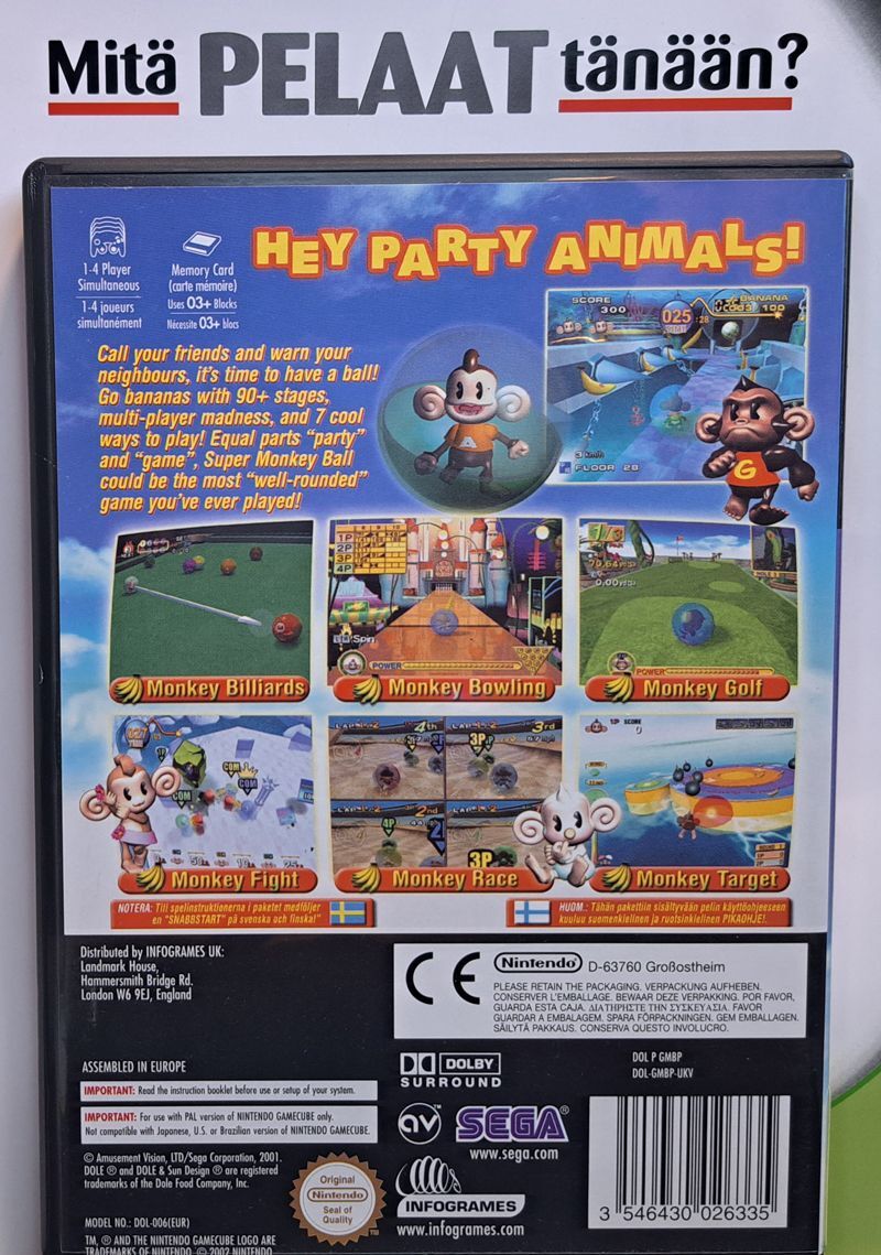 Super Monkey Ball (CIB) GC (Käytetty)