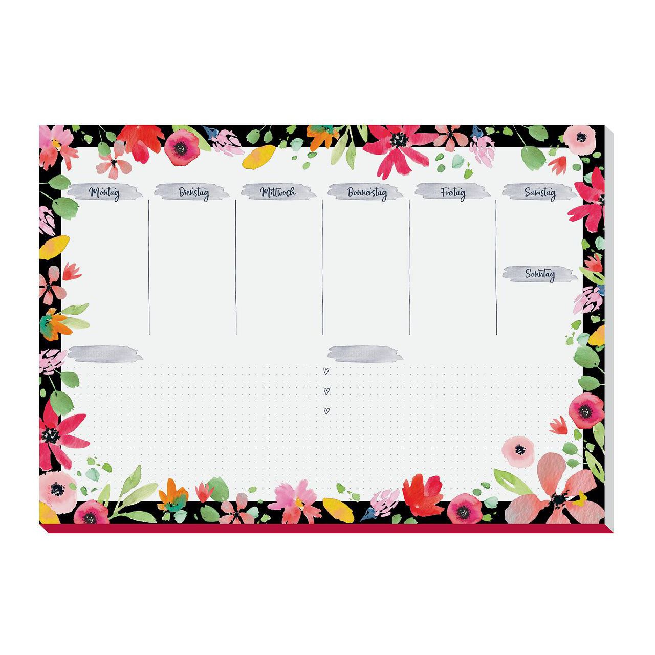 SIGEL Schreibtischunterlage Flower Love weiß/bunt 30 Blatt