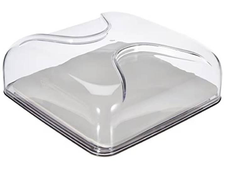 Guzzini\, Cloche À Fromage Carrée Gocce\, 25\,5 x 25\,5 x h11\,5 cm\, Gris Ciel D'hiver