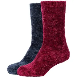 2er Pack camano Cosy Aloe Vera Velvet Crew Socken Damen 4565 - anemone 35-38