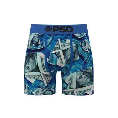 Boxershorts PSD "PSD DEEP SEA FUNDS 5I BOXER", Herren, Gr. XL, 1 Stk., blau (multi), 88% Polyester, 12% Elasthan, Unterhosen