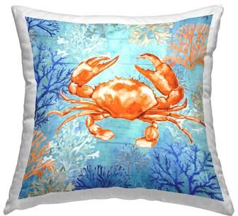 Stupell Crab on Coral Pattern Design by Elena Vladykina rep. Levison Designs