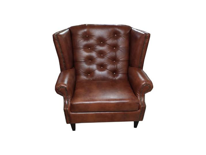 Xlmoebel Ohrensessel Luxus Chesterfield Sessel aus Leder in Braun für modernes Wohnen (1-St., Chesterfield Ohrensessel), Made in Europa