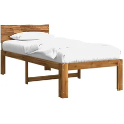 vidaXL, Bett, Einzelbettgestell mit Kopfteil ROSTOCK Natur 90 x 200 cm (90 x 200 cm)