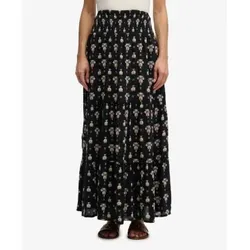 Superdry für Damen. W7210394A Rock mit schwarzem Blumenmuster (M), Lässig, Stoff