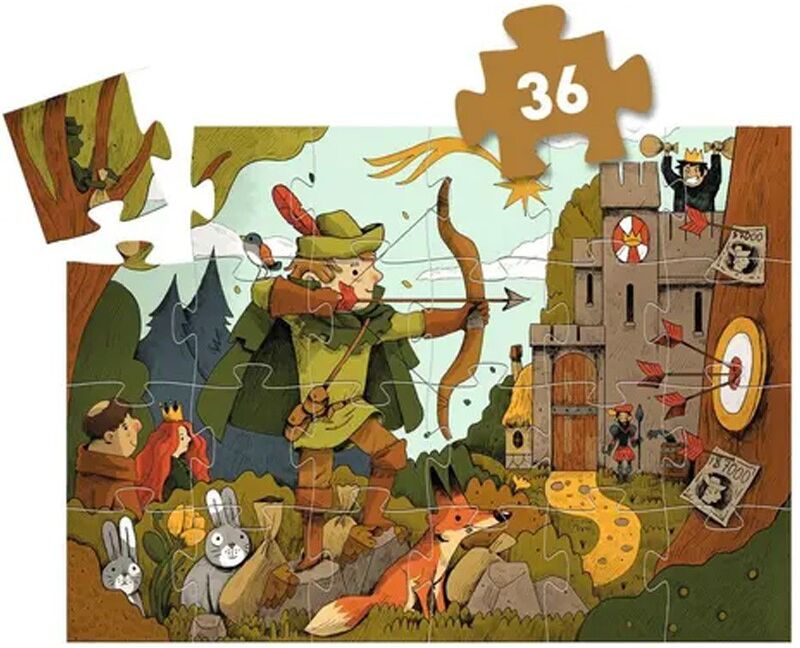 Puzzle silhouette Robin des bois 36 pcs - Djeco