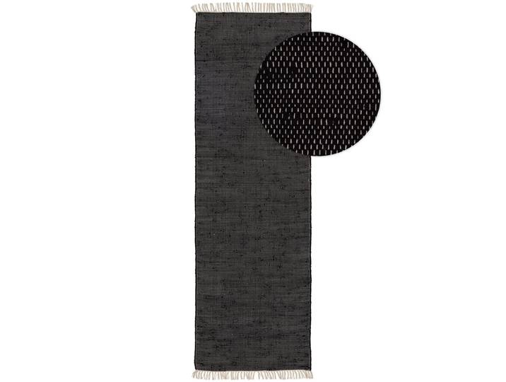 Tapis fabriqué à partir de matériaux recyclés noir 80x300