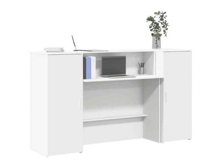 Bureau de réception blanc 180x50x103 5 cm bois d'ingénierie comptoir de réception réception de salon comptoir de 3324205