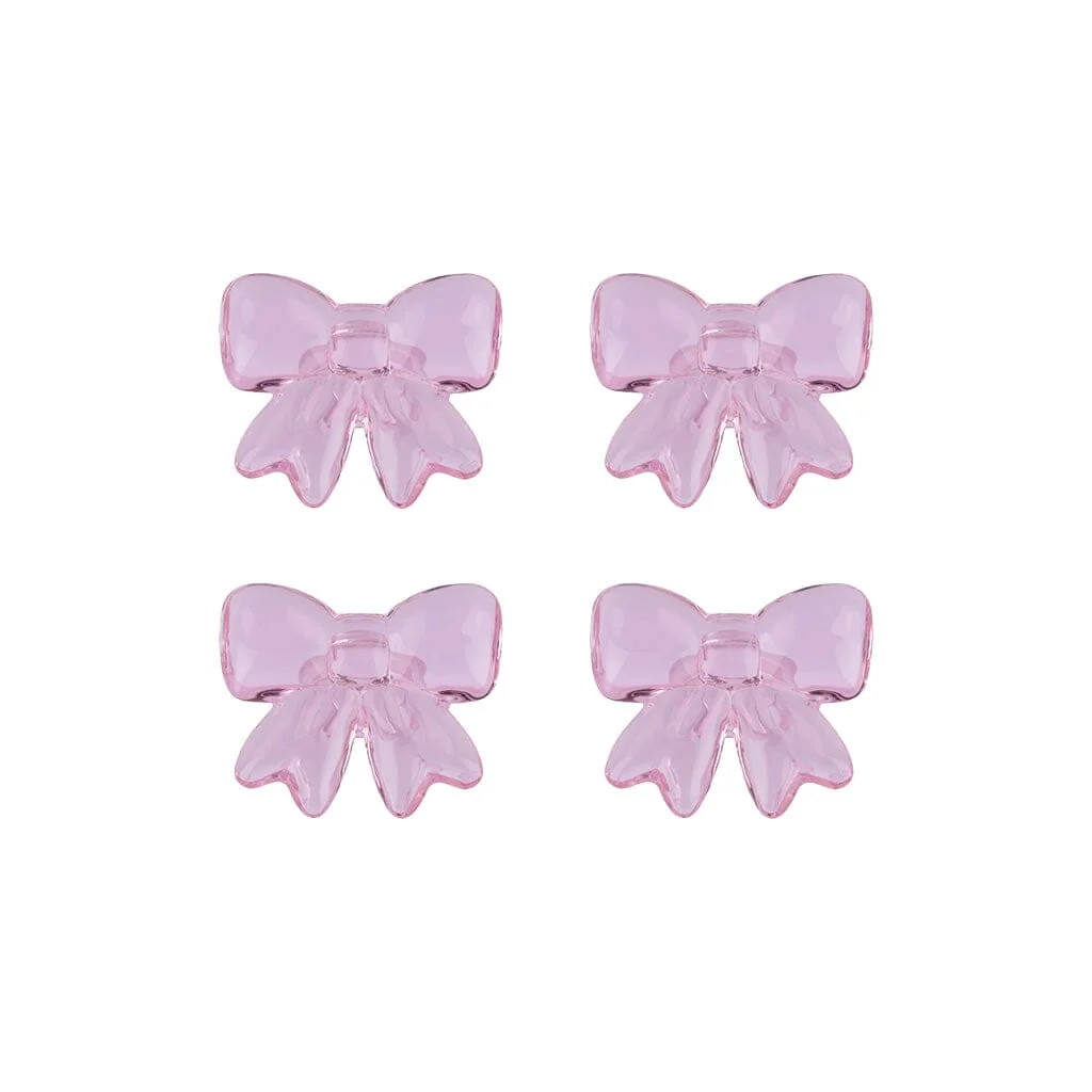 Lepelclub Servetringen Bow Roze Set van 4