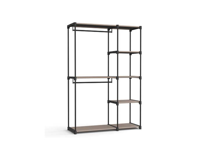 Hansiro Kleiderschrank Brazzaville, Taupe, Kunststoff, 124x182x43 cm, Schlafzimmer, Kleiderschränke, Stoffschrank