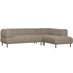 Ecksofa Lloyd aus grobmaschigem Stoff, modern und gemütlich, rechts, Braun, für 4–5 Personen