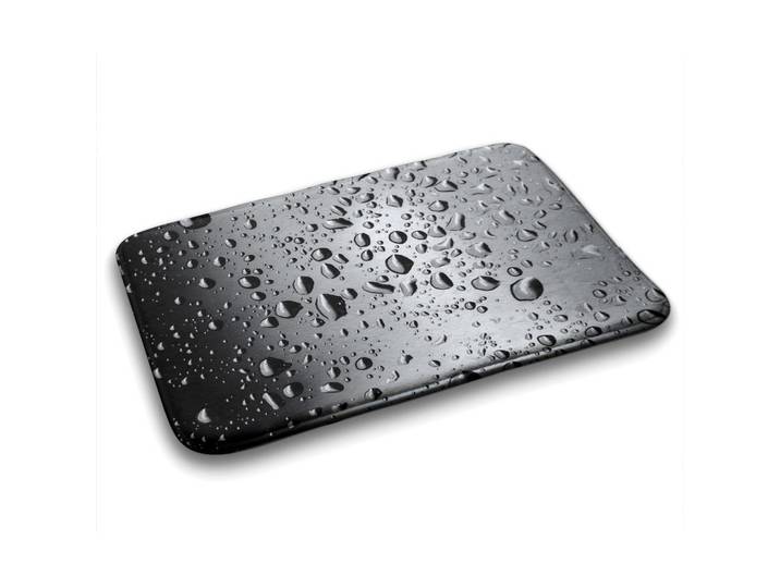 Tulup Badteppich 75x45 cm Regentropfen, Anthrazit, 75x45 cm, Heimtextilien, Badtextilien, Badematten