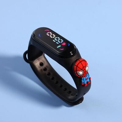 Discount Dollar Deals Fashion Mickey LED Childrens Watch For Girls Waterproof Sports Touch Screen Bracelet With Spiderman Doll Design color Zzx