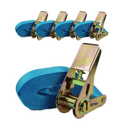 Baumarktplus 5x Profi Ratschen Spanngurt Spanngurte Zurrgurt 1-tlg 4m 0,8t 0,8to 800kg TÜV/GS BLAU