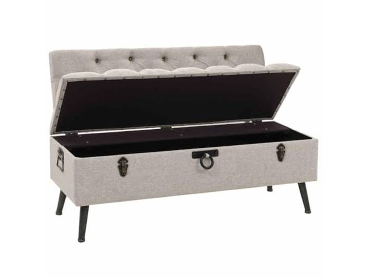 GKHPYURE Sitzbank mit Rückenlehne 110 cm Creme aus Stoff Aufbewahrungsbox, Sitzsack Wohnzimmer, Korridorbank, MDF und Stahl, Sitzfläche 110 kg