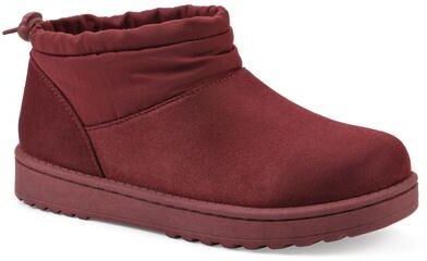 Women's Idle Mini Faux Fur-Lined Bootie by White Mountain in Burgundy Fabric (Size 11 M)
