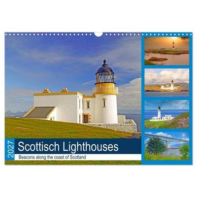 Scottish Lighthouses - beacons along the coast of Scotland (Wall Calendar 2027 DIN A3 landscape), CALVENDO 12 Month Wall Calendar