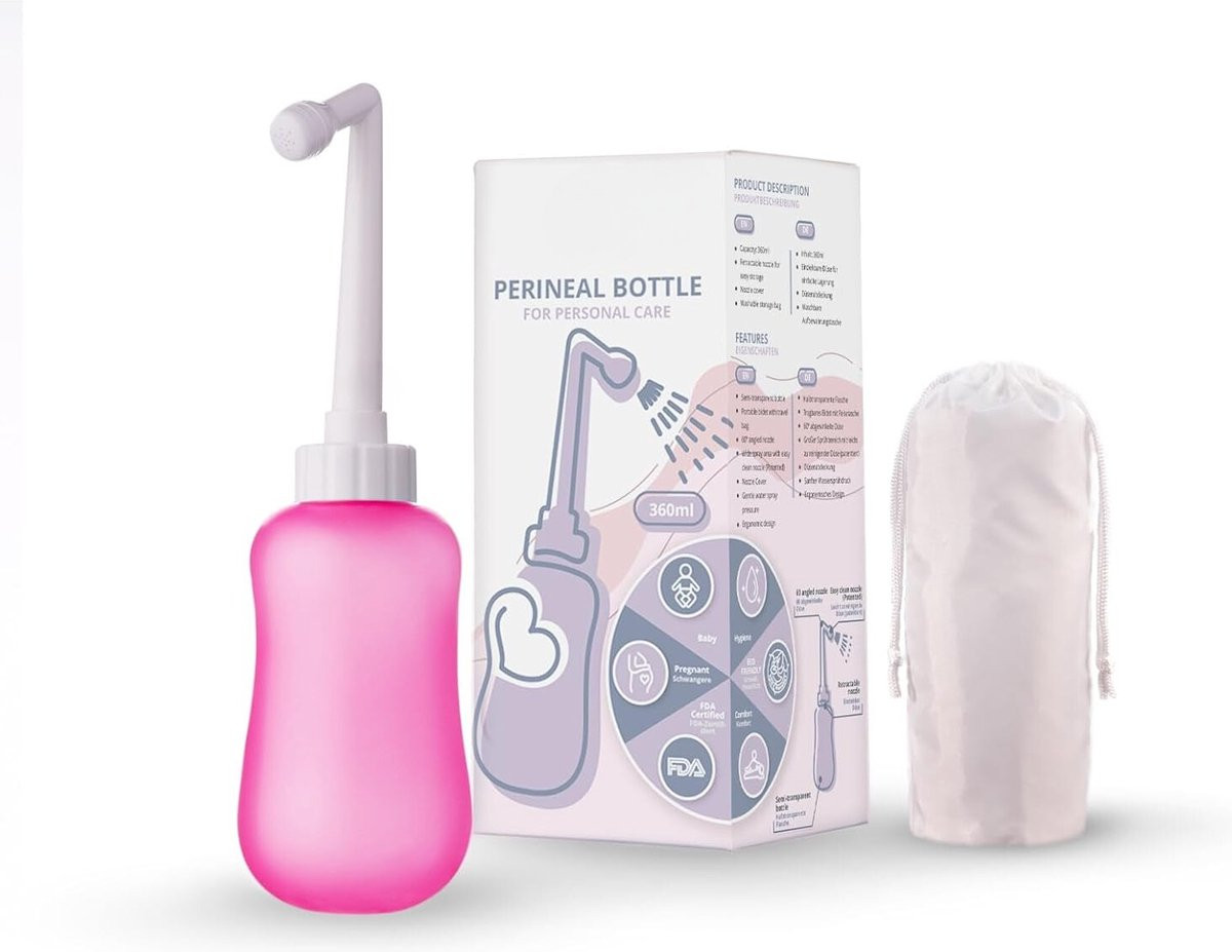 Peri Bottle Vaginadouche en Anale Douche Post Partum Draagbaar Bidet - Roze